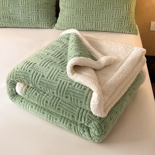 Green  Weighted Blanket Pilow Set - Patterned