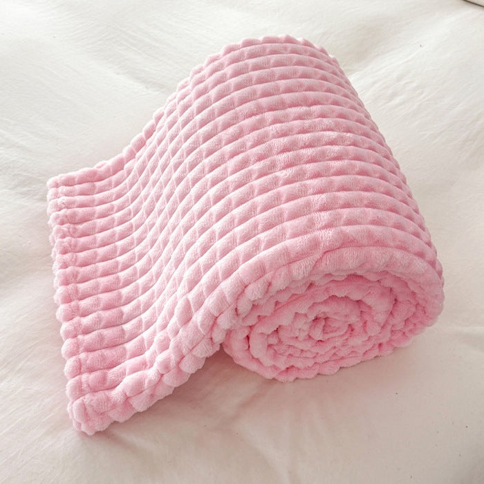 Pink Flannel Blanket - Paved Pattern