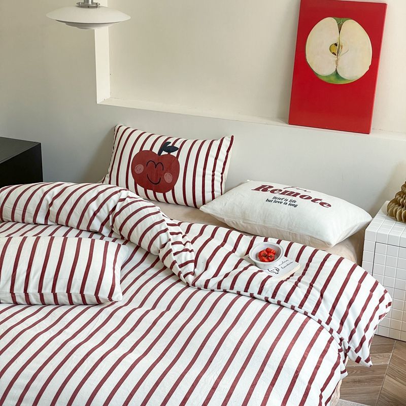 Striped Bed Sheets - Vintage Bedding Set