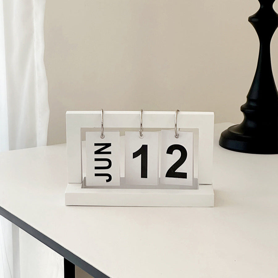 Wood Desk Calendar - Retro Desk Piece