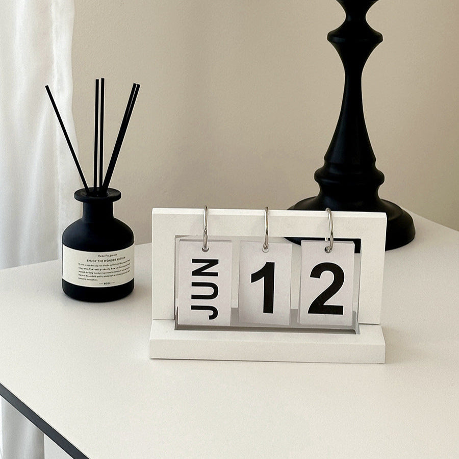 Wood Desk Calendar - Retro Desk Piece