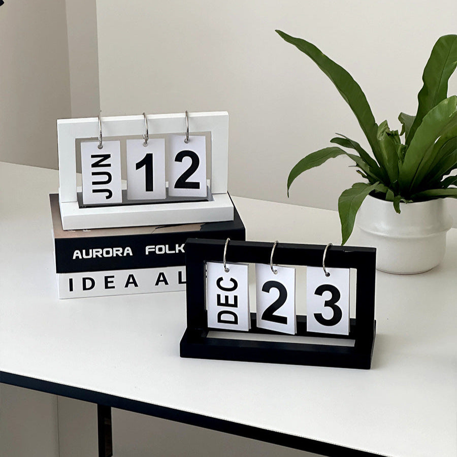 Wood Desk Calendar - Retro Desk Piece