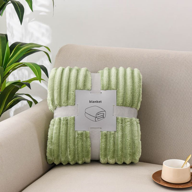 Lemon Green Flannel Throw Blanket