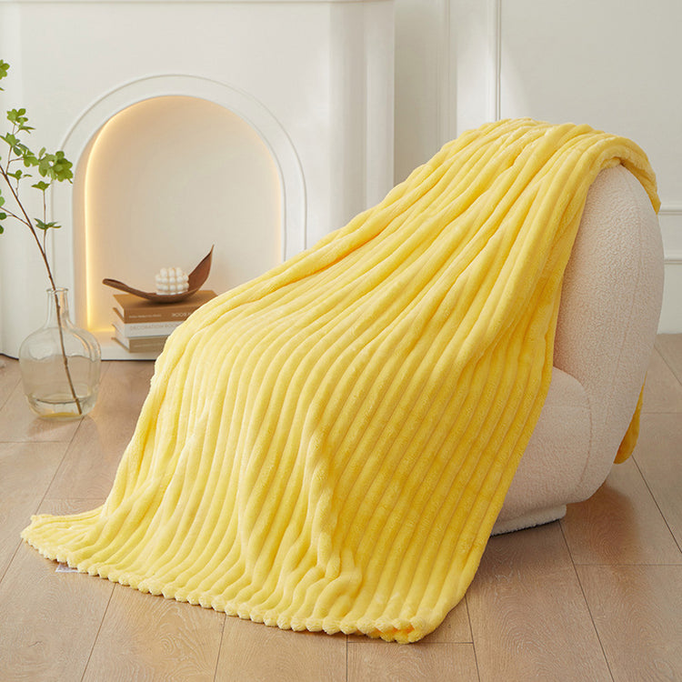 Yellow Flannel Throw Blanket