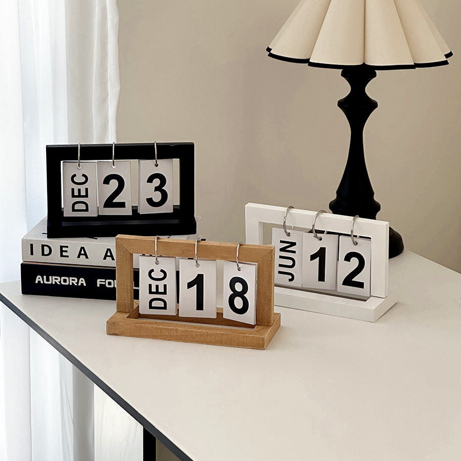 Wood Desk Calendar - Retro Desk Piece