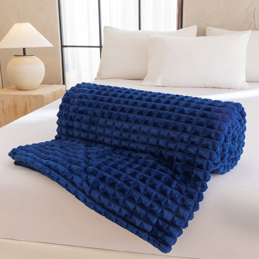 Soft Velvet  Flannel Throw Blanket -  Blue