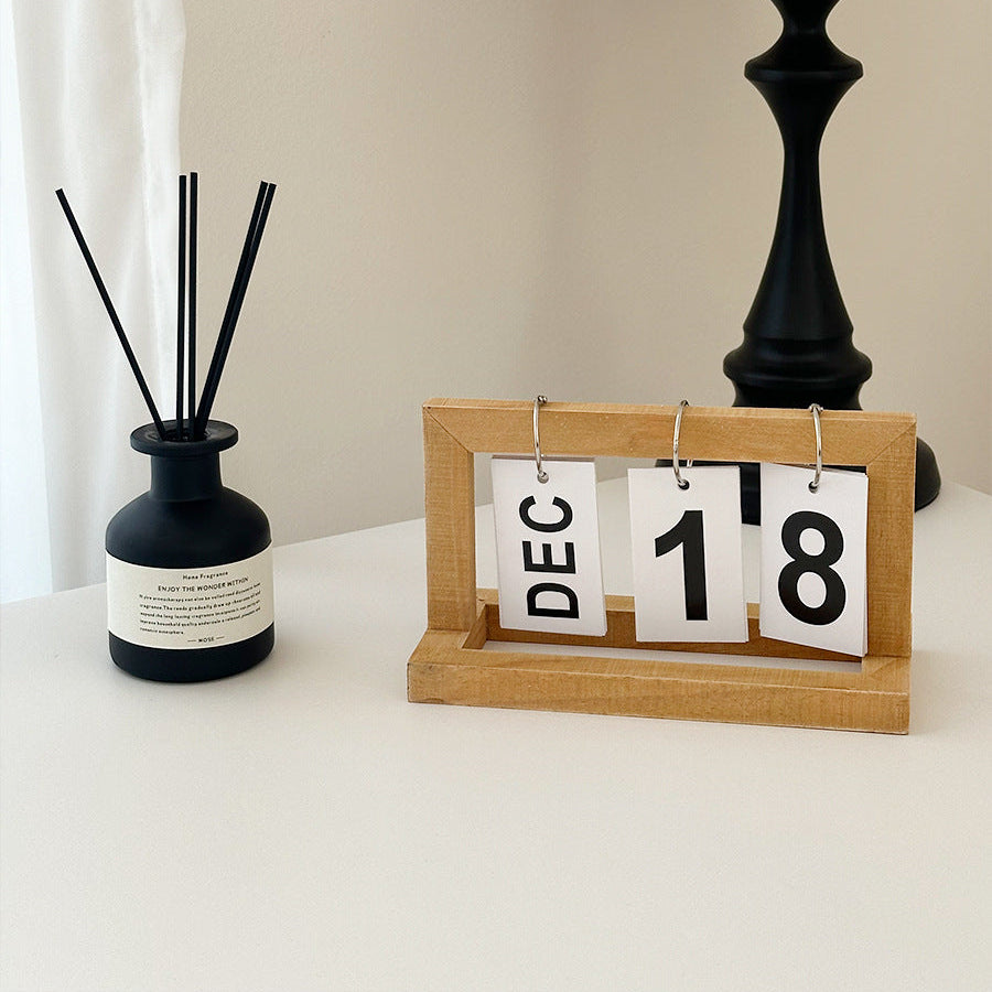 Wood Desk Calendar - Retro Desk Piece