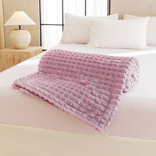 Pink Flannel Blanket - Paved Pattern