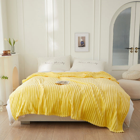 Yellow Flannel Throw Blanket