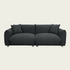 Oversized Loveseat | Black sherpa upholstery | Solid Wood Frame | Metal Legs | 2 Matching Pillows