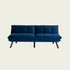 Retro folding backrest armless couch| Tufted Pillow backrest & seat cushions| Black velvet
