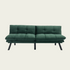 Retro folding backrest armless couch| Tufted Pillow backrest & seat cushions| Green velvet 