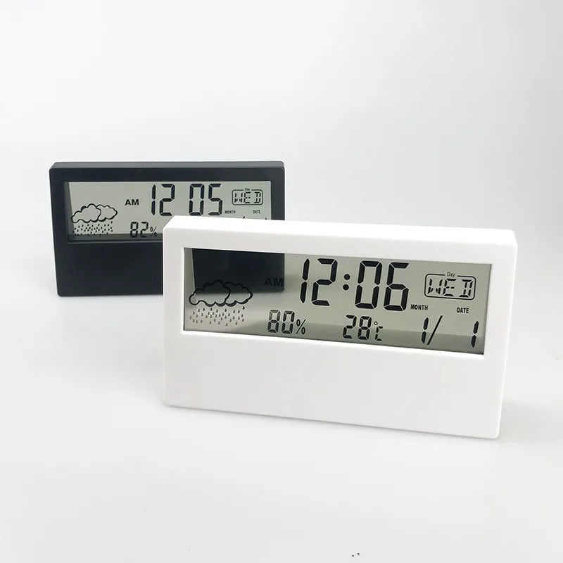 Retro Electronic Alarm Clock with Weather Display