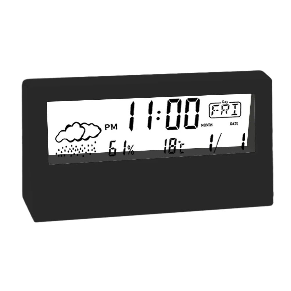 Retro Electronic Alarm Clock with Weather Display