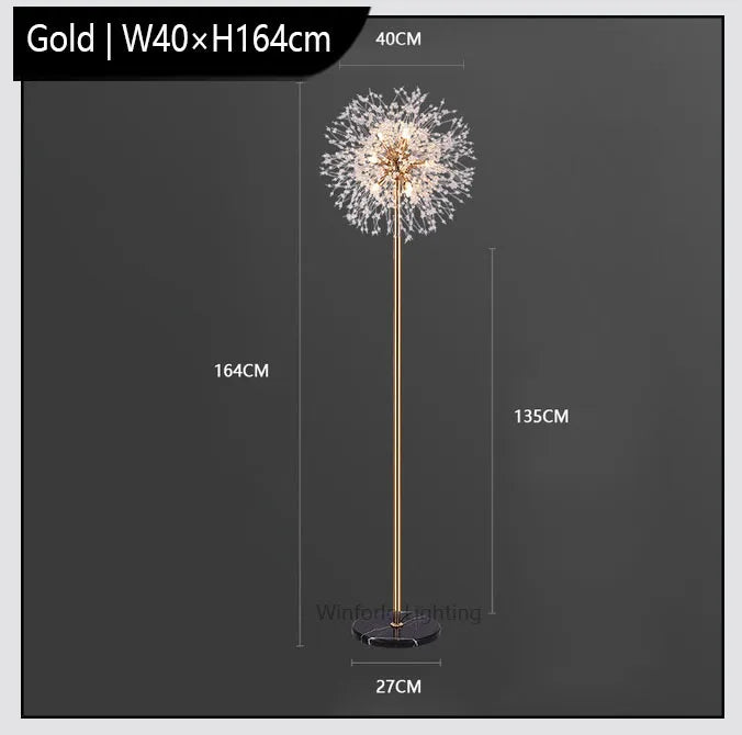 2024 Modern Luxury LED Dandelion Floor Lamp  in Gold