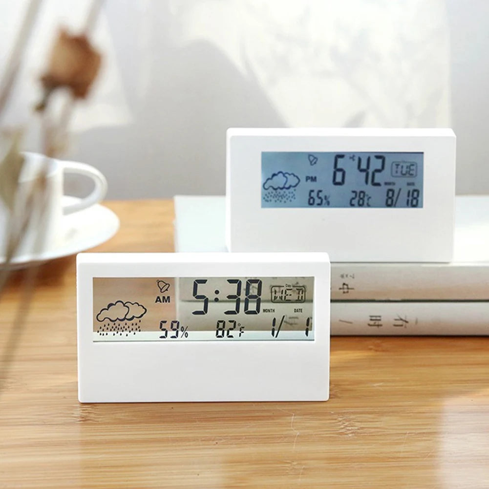 Retro Electronic Alarm Clock with Weather Display