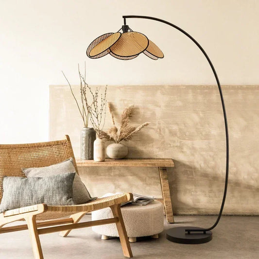 Flowr Shape LED Lighting Floor Lamps - Rattan petals