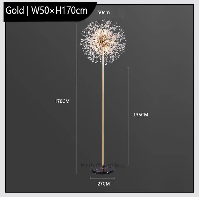 2024 Modern Luxury LED Dandelion Floor Lamp  in Gold