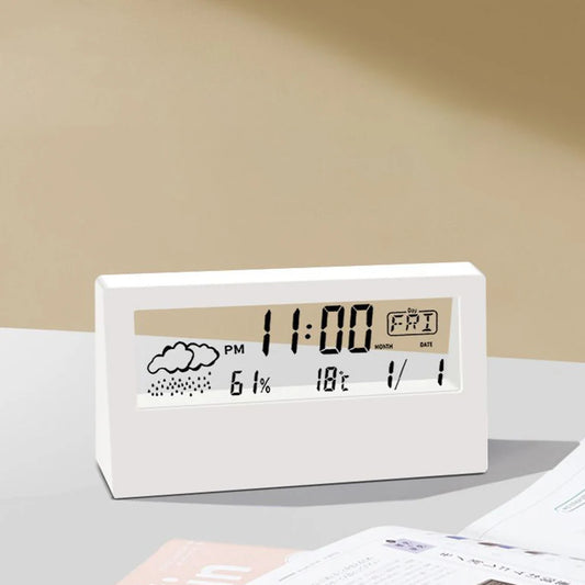 Retro Electronic Alarm Clock with Weather Display