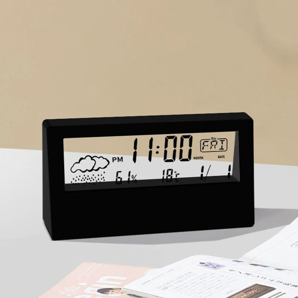 Retro Electronic Alarm Clock with Weather Display