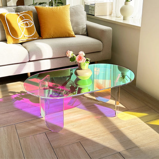 Acrylic Iridescent Coffee Table - Rainbow Highlights