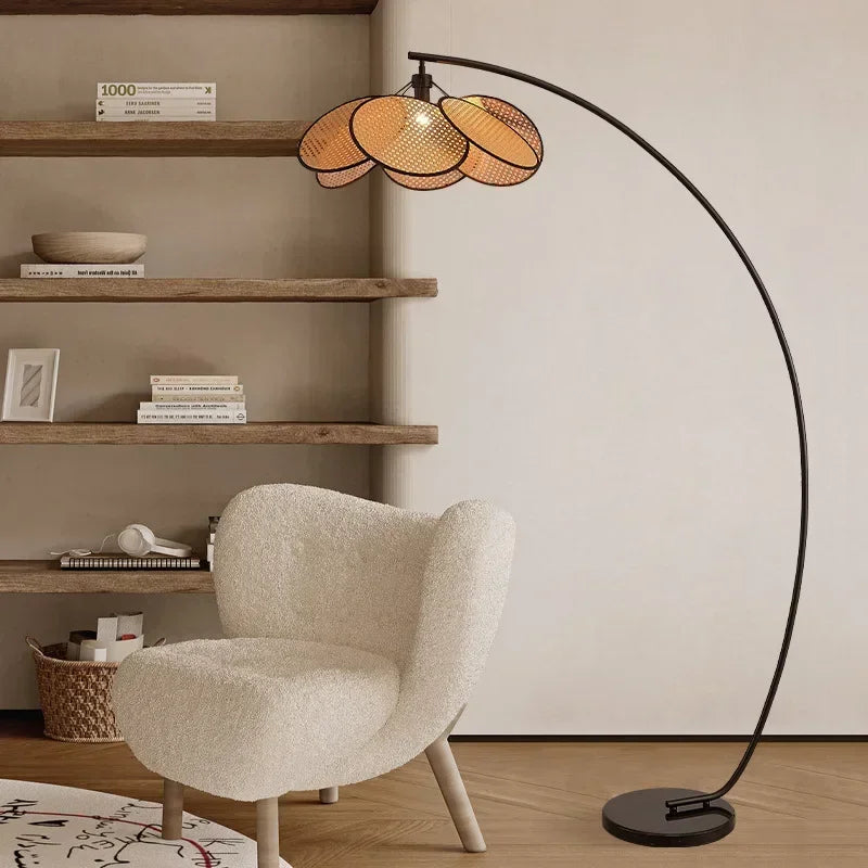 Flowr Shape LED Lighting Floor Lamps - Rattan petals