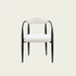 Set of 2 Mid-century modern backrest chairs | needle metal frame & White sherpa upholstery 00