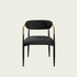 Set of 2 Mid-century modern backrest chairs | needle metal framegold armrest  & black chenille upholstery Jaramillo Black Chenille & Black Finish Side Chair (Set of 2)
