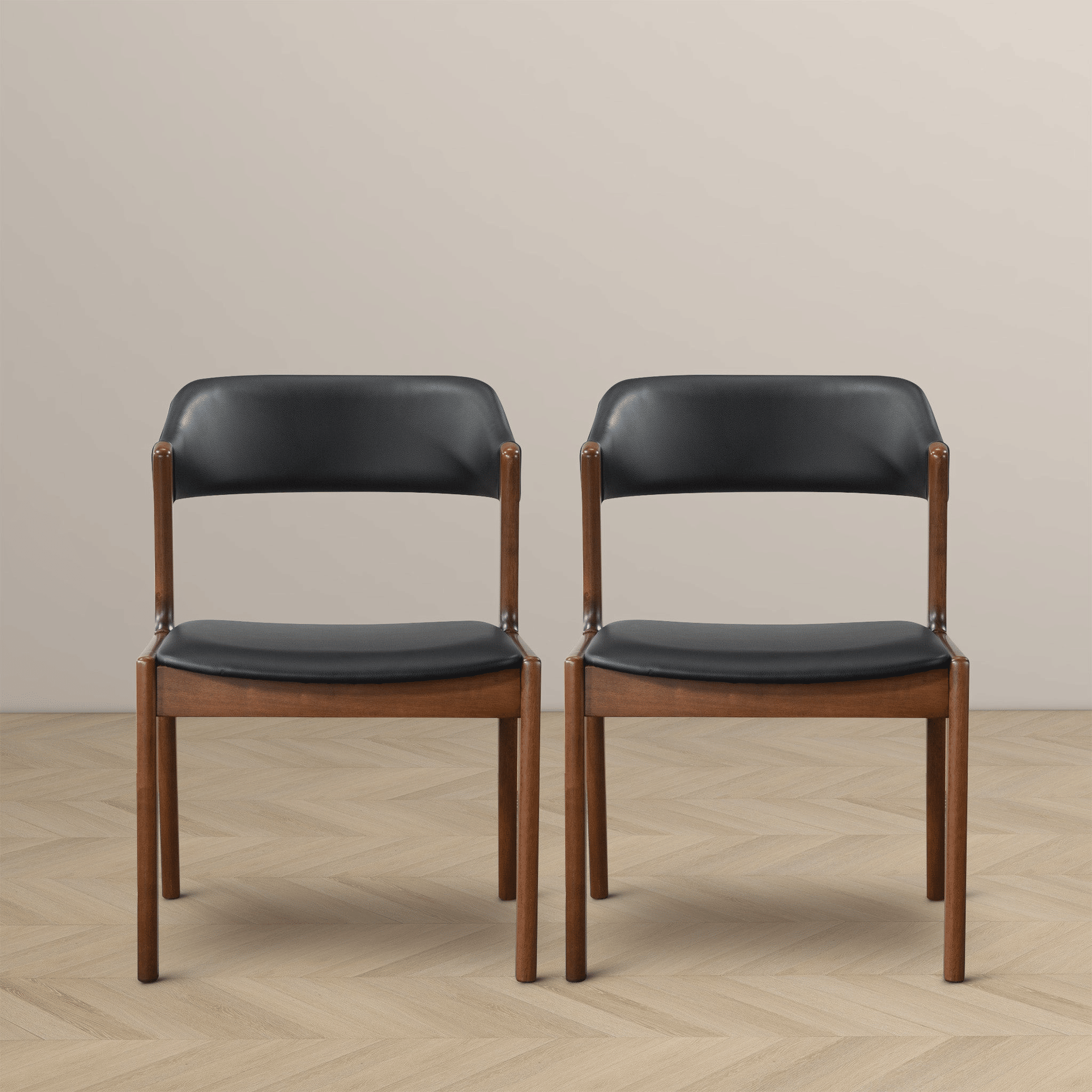 Enzo Black Leather Dining Chair (Set Of 2)
