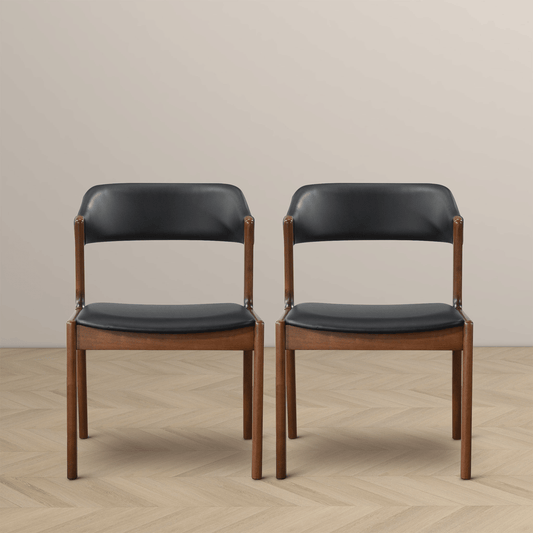 Enzo Black Leather Dining Chair (Set Of 2)