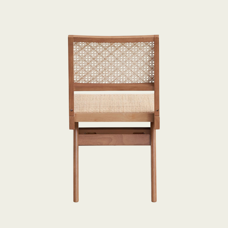  Set of 2 vintage wood chairs | rattan seat and back cushions 33