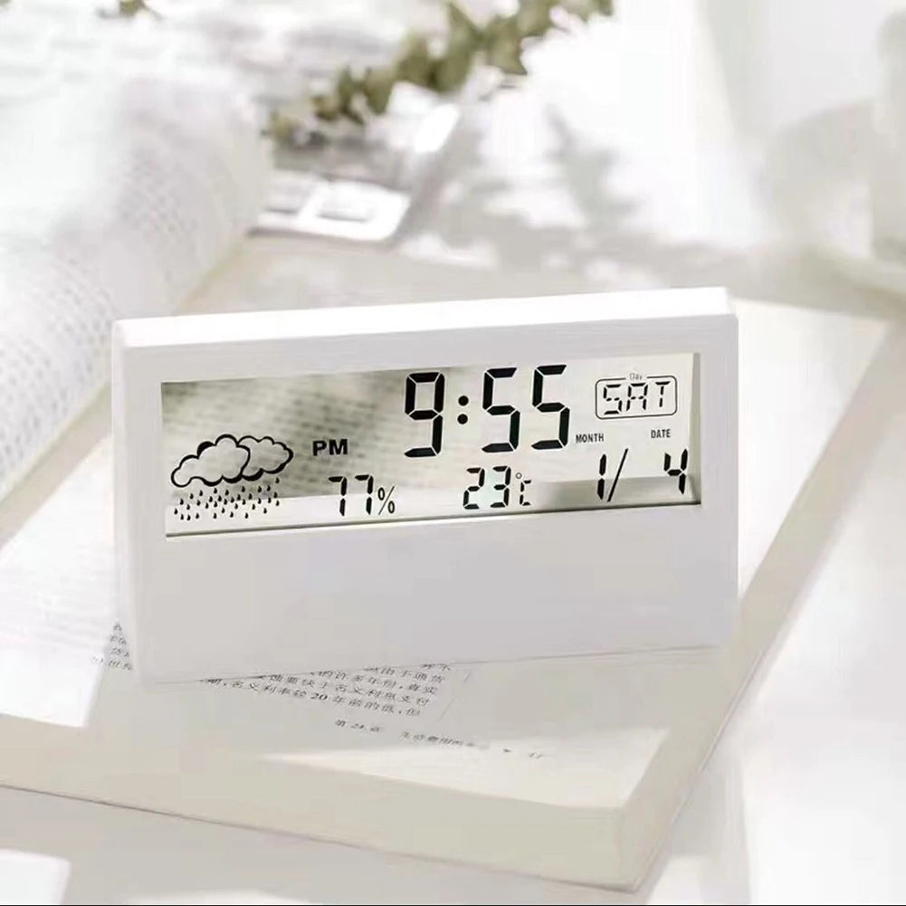 Retro Electronic Alarm Clock with Weather Display