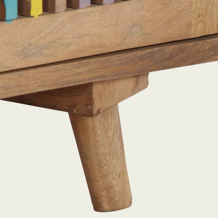 Solid Mango Wood Sideboard | Colored stripes 