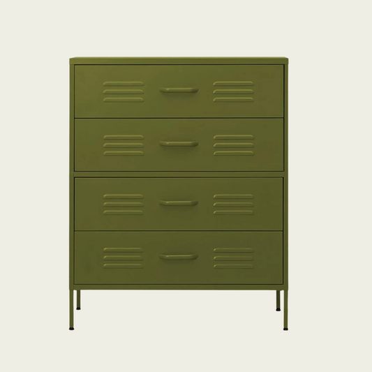 Chest of Drawers Olive Green 31.5"x13.8"x40" Steel
