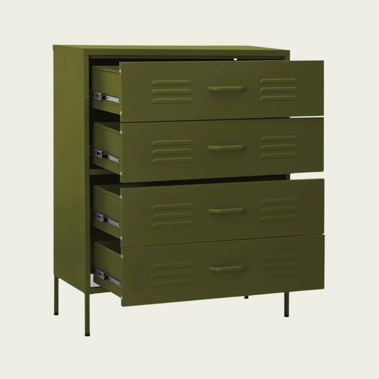 Chest of Drawers Olive Green 31.5"x13.8"x40" Steel