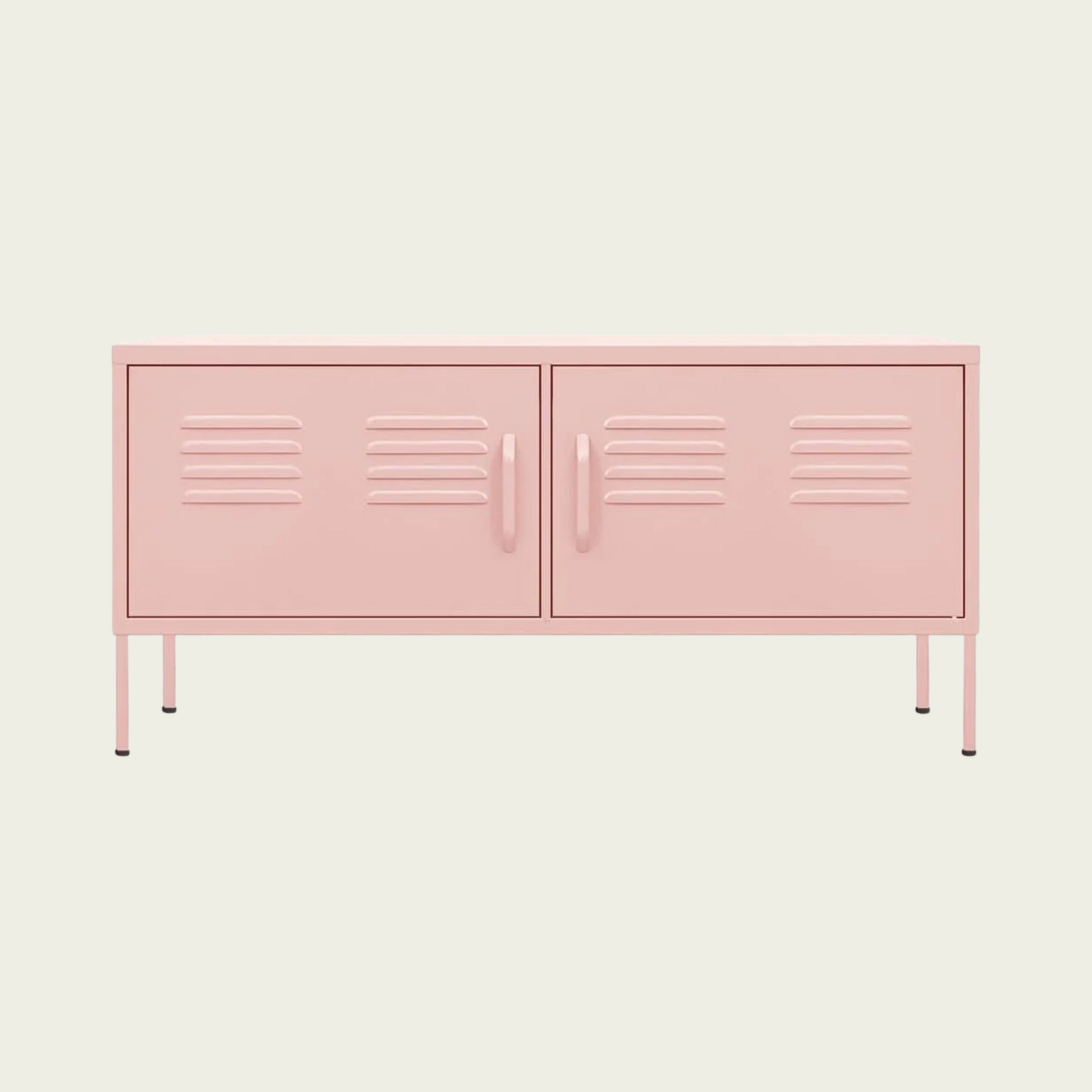 Vintage Steel TV Stand | Pink finish 41.3"x13.8"x19.7"  