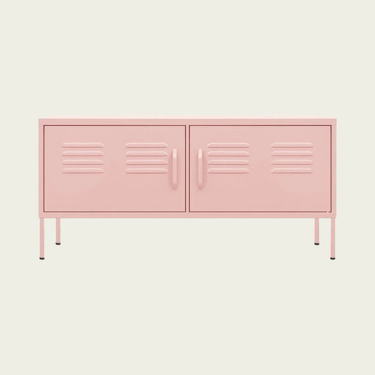Vintage Steel TV Stand | Pink finish 41.3"x13.8"x19.7"  