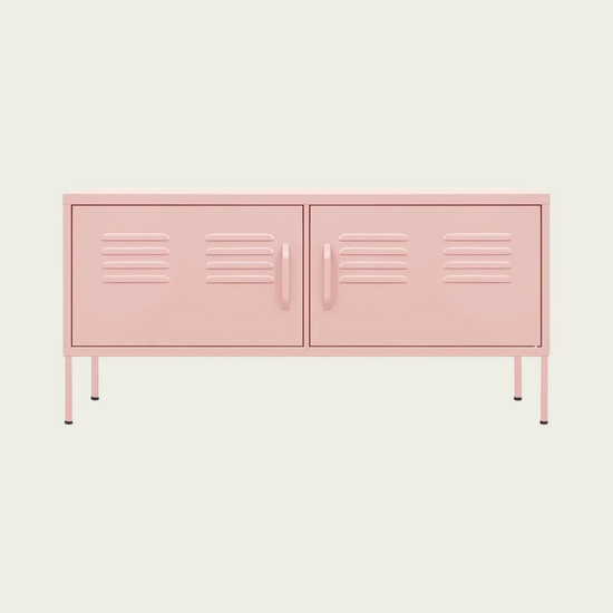 Vintage Steel TV Stand | Pink finish 41.3"x13.8"x19.7"  