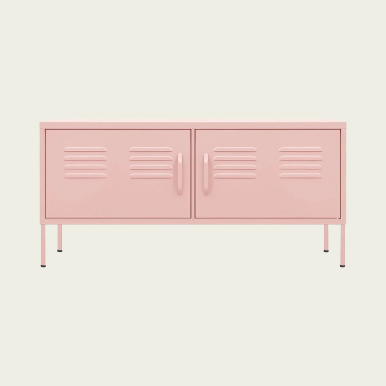 Vintage Steel TV Stand | Pink finish 41.3"x13.8"x19.7"  