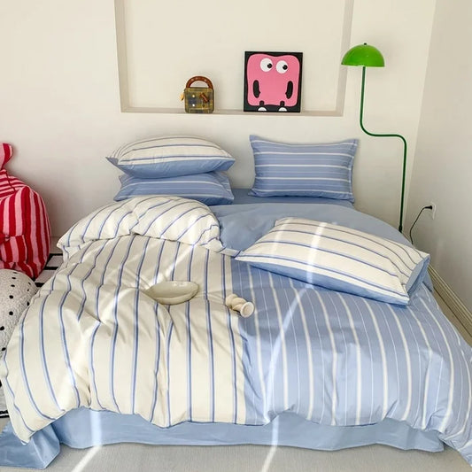 Multicolor Striped Cotton Bedding Sets