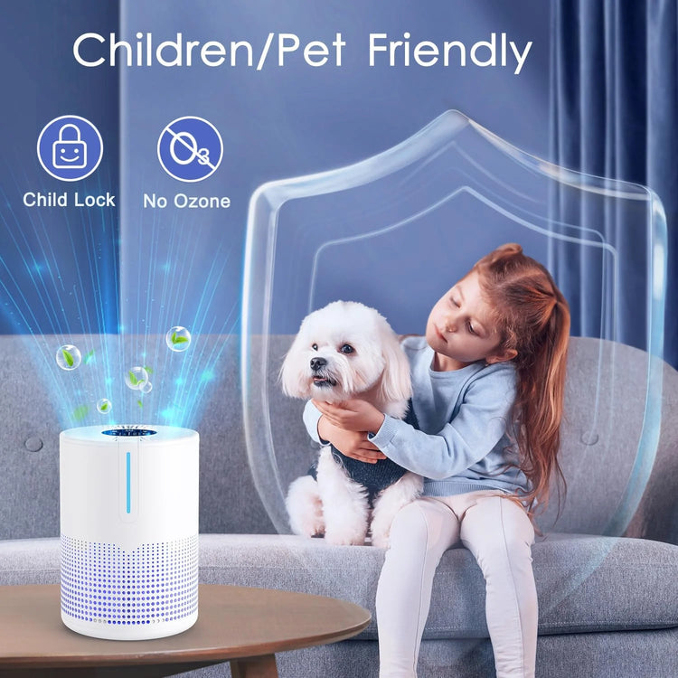 Portable Ozone-Free Air Purifier with H13 HEPA Filter and aromatherapy diffuser