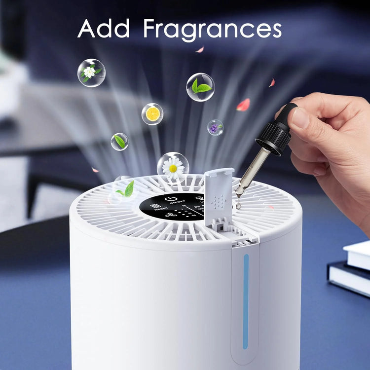 Portable Ozone-Free Air Purifier with H13 HEPA Filter and aromatherapy diffuser