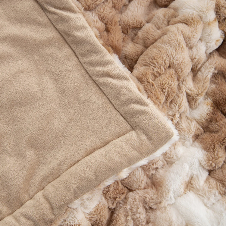 Ruched Faux Fur Throw