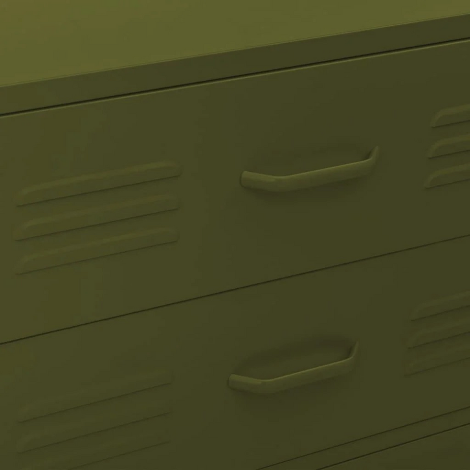 Chest of Drawers Olive Green 31.5"x13.8"x40" Steel