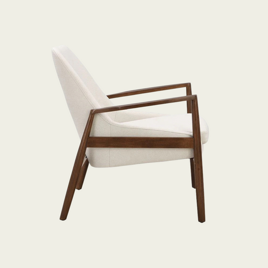 U-Can Accent Chair, Mid-Century Modern Armchair with with Solid Wood Frame, Reading Leisure Chair with High Back for Living Room