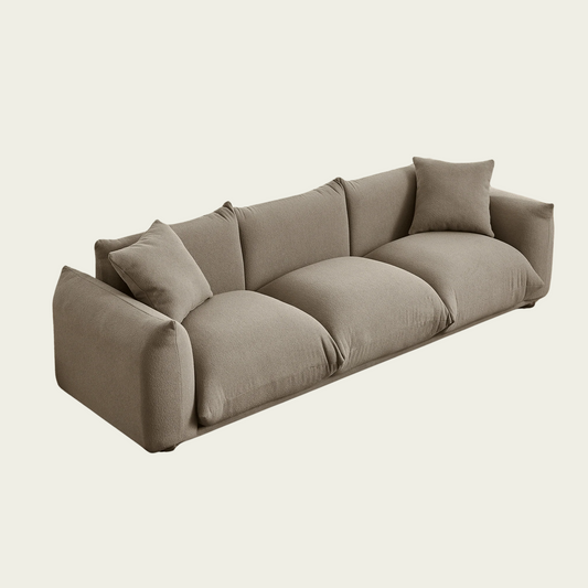 Kely 100'' Mocha Boucle Upholstered Sofa