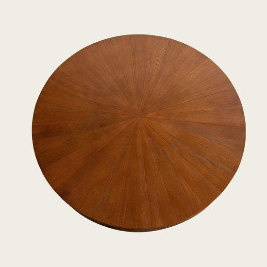 31.50"Vintage Style Bucket Shaped Coffee Table with storage function, for Office, Dining Room and Living Room, Brown