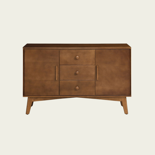 47.3" Mid Century Modern Sideboard Buffet Cabinet with Storage, Storage Cabinet with 2 Doors and 3 Drawers for Kitchen Dining Living Room Bedroom, Accent Console Table, Walnut