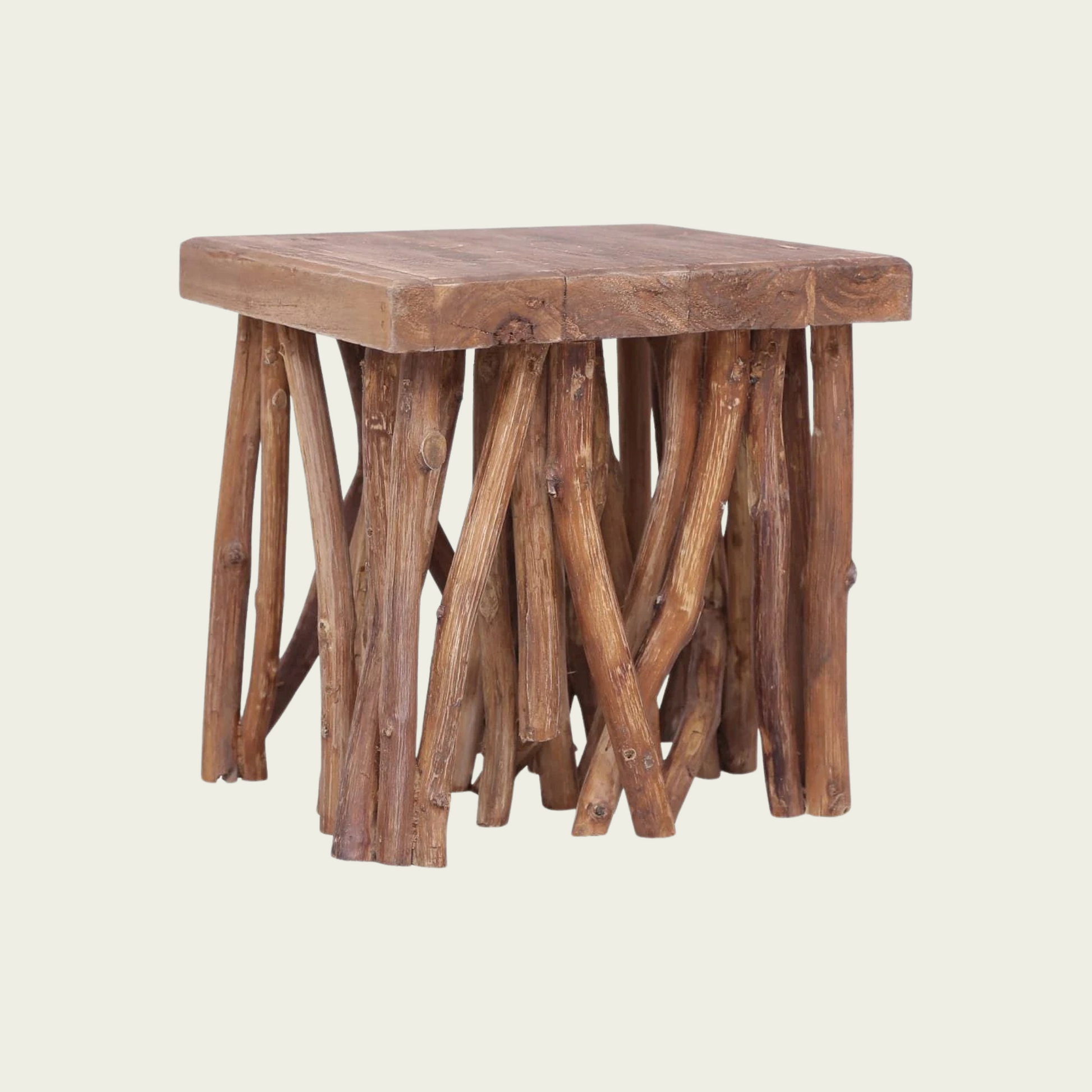 Log Coffee Table 15.7"x15.7"x15.7" Mixed Recycled Wood