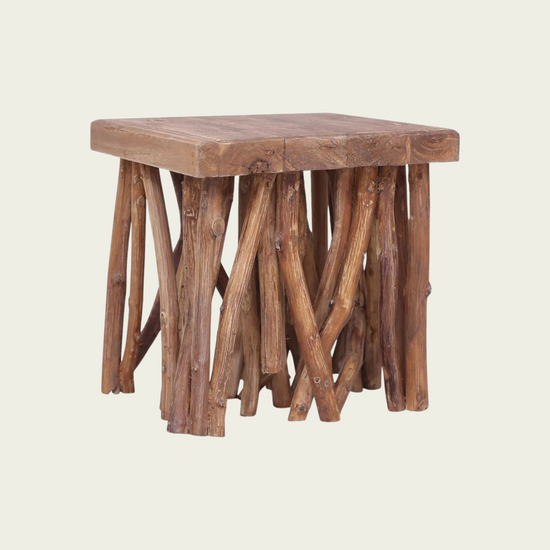 Log Coffee Table 15.7"x15.7"x15.7" Mixed Recycled Wood
